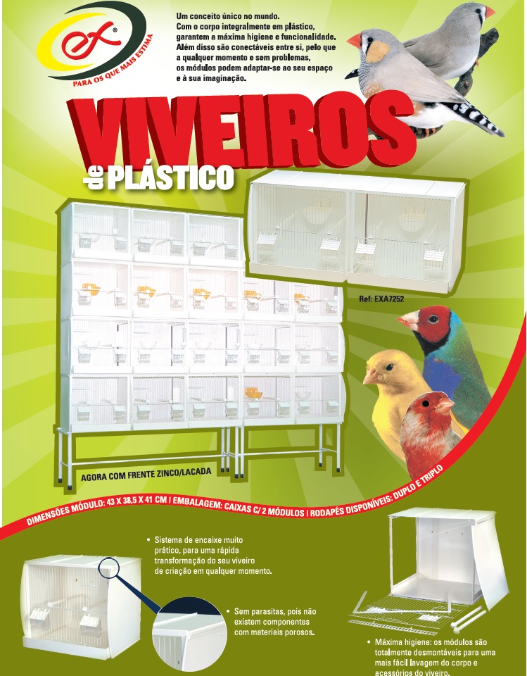 EX GAIOLA VIVEIRO PLASTICO 